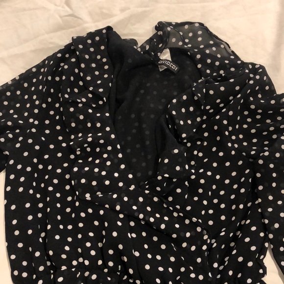 Black and White Ruffle Polka Dot dress - Picture 2 of 3